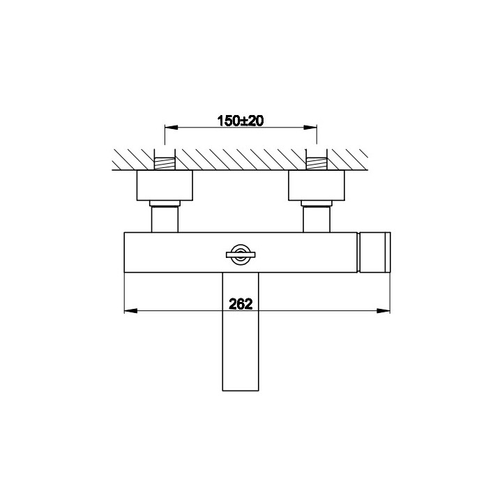Bateria wannowa Kohlman Boxine, natynkowa, 2 wyjścia wody, chrom