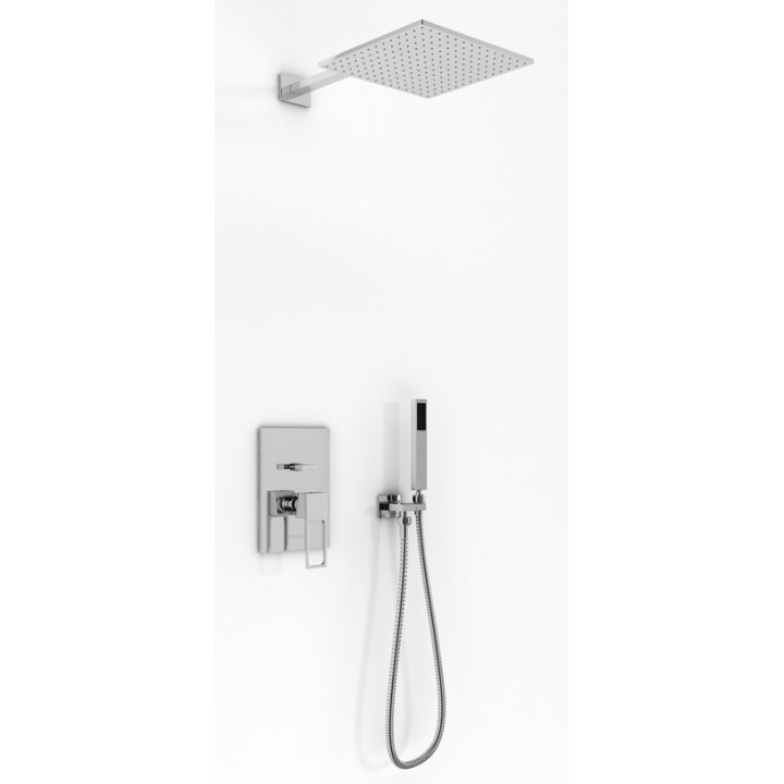 Zestaw prysznicowy Kohlman Dexame, podtynkowy, kwadratowa deszczownica 20cm, 2 wyjścia wody, chrom