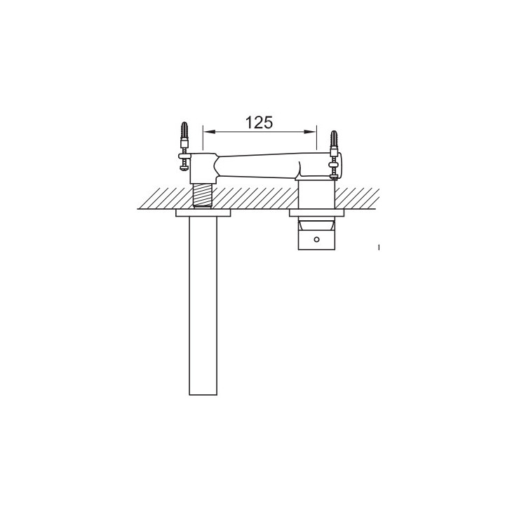 Bateria umywalkowa Kohlman Nexen, podtynkowa, 2-otworowa, wylewka 200mm, chrom