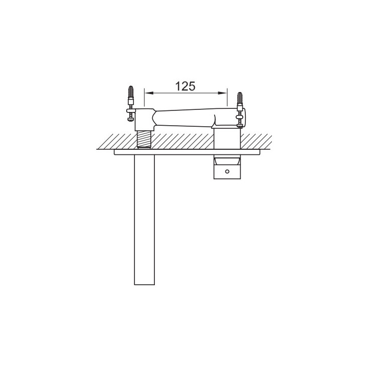 Bateria umywalkowa Kohlman Nexen, podtynkowa, wylewka 20cm, chrom