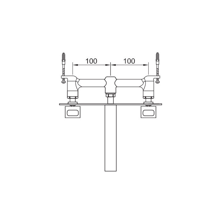Bateria umywalkowa Kohlman Nexen-S, podtynkowa, 2-uchwytowa, wylewka 17cm, chrom
