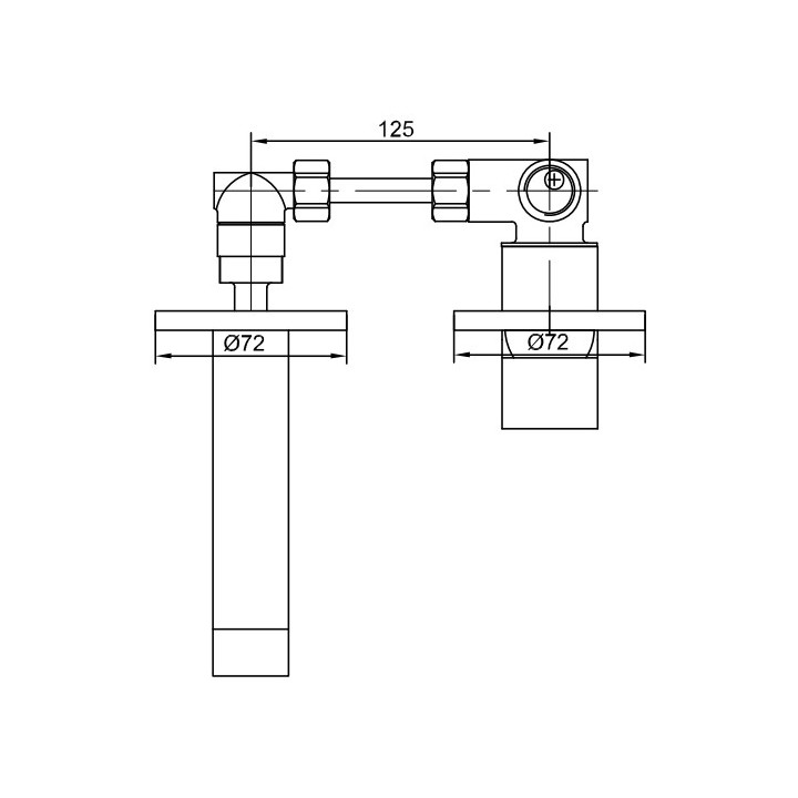 Bateria umywalkowa Kohlman Nexen-S, podtynkowa, 2-otworowa, wylewka 170mm, chrom