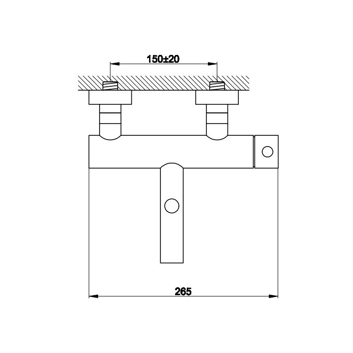 Bateria wannowa Kohlman Nexen, natynkowa, 2 wyjścia wody, chrom