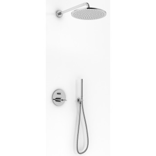 Zestaw prysznicowy Kohlman Boxine, podtynkowy, okrągła deszczownica 20cm, 2 wyjścia wody, chrom