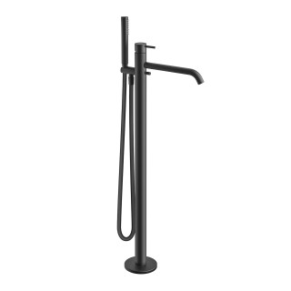 Bateria wannowa 4-otworowa Vema Maira, stojąca, wylewka 155mm, z zestawem natryskowym, chrom