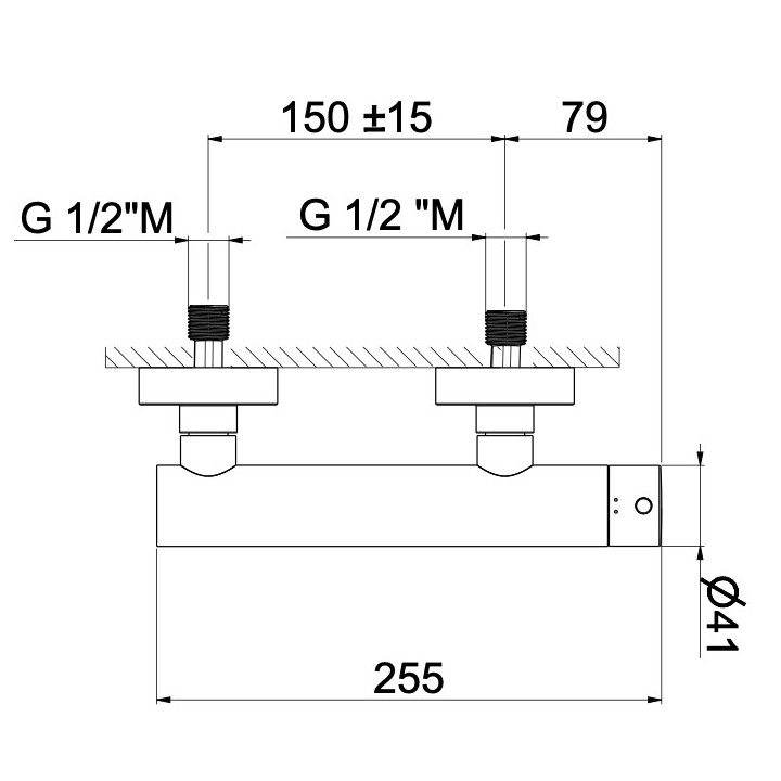 Bateria wannowa Vema Maira, natynkowa, wylewka 204mm, z zestawem natryskowym, chrom
