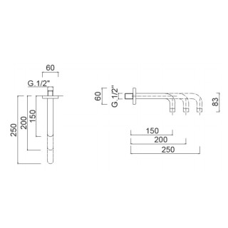 Wylewka ścienna Giulini G. 15cm czarny mat