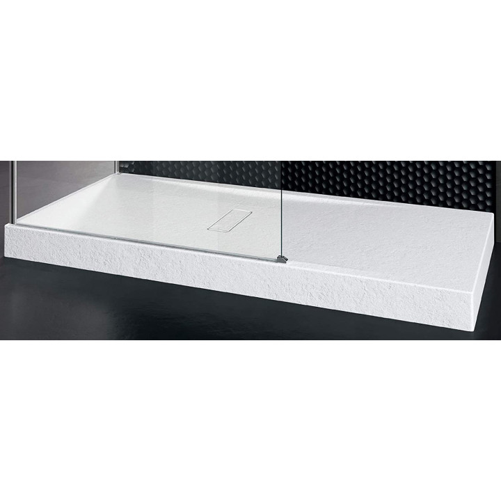 Brodzik prostokątny Novellini Custom Touch, 100x80cm, montaż na posadzce, wysokość 12cm, akryl, biały mat