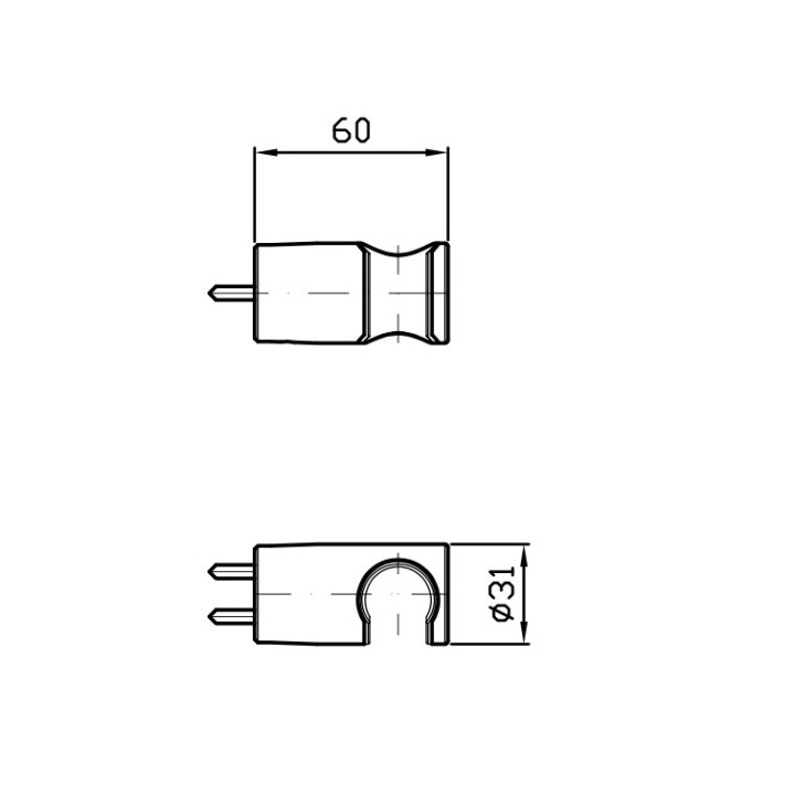 Uchwyt na słuchawkę Zucchetti, ścienny, bez regulacji, nikiel szczotkowany