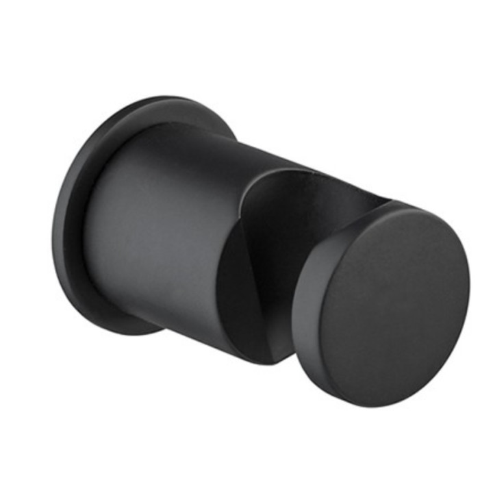 Uchwyt prysznicowy Giulini, ścienny, okrągły, mosiądz, czarny mat