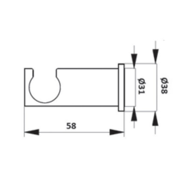 Uchwyt prysznicowy Giulini, ścienny, okrągły, mosiądz, czarny mat