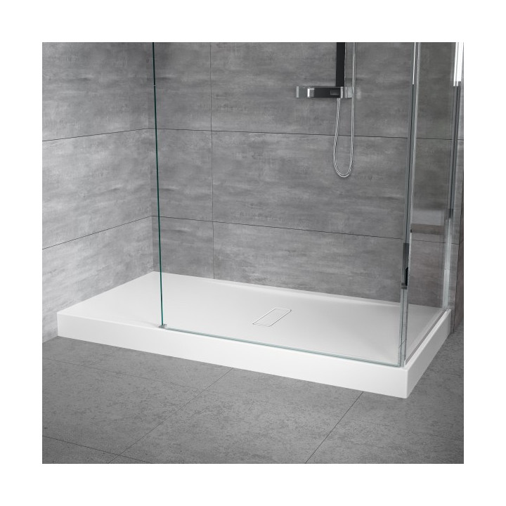 Brodzik prostokątny Novellini Custom, 180x80cm, montaż na posadzce, wysokość 3,5cm, akryl, możliwość przycinania, biały mat