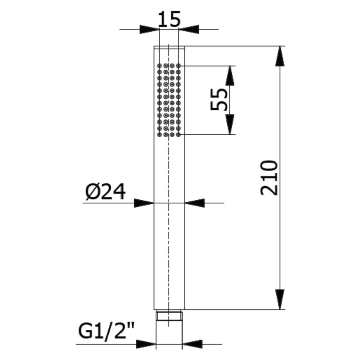 Słuchawka prysznicowa Giulini, 1-funkcyjna, okrągła, czarny mat