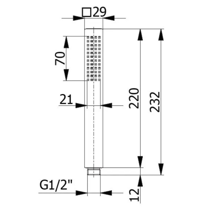 Słuchawka prysznicowa Demm, 1-funkcyjna, okrągła, czarny mat