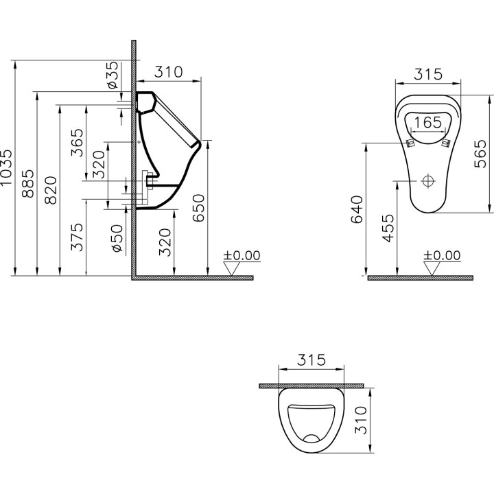 Umywalka wpuszczana w blat Vitra Arkitekt, 60x46,5cm, z przelewem, otwór na baterię, biała
