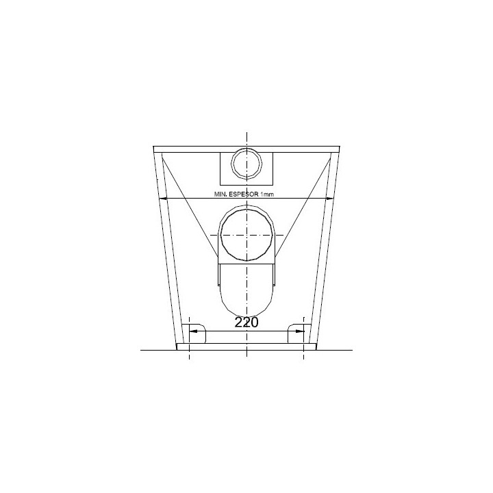 Miska stojąca, stalowa z odpływem poziomym, Nofer WC - satyna
