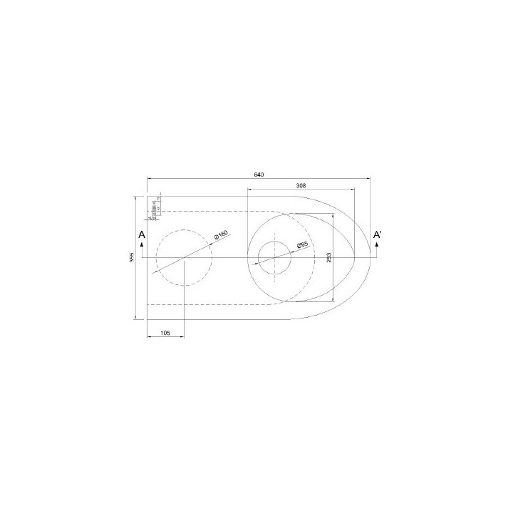 Miska stojąca, stalowa z odpływem uniwersalnym, Nofer WC - satynowa
