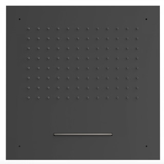 Deszczownica ścienna Tres, 55x28cm, stal nierdzewna, 2 strumienie, kaskada, czarny mat