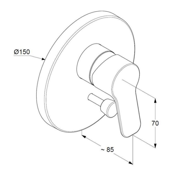 Bateria wannowo-natryskowa Kludi Pure&Easy, podtynkowa, przełącznik, element zewnętrzny, chrom