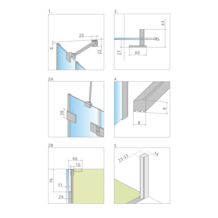 Drzwi prysznicowe do wnęki Radaway Essenza Pro Gold DWJ 90, prawe, 900x2000mm, złoty profil