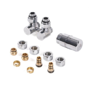 Zestaw zintegrowany termostatyczny kątowy z rurką zanurzeniową Terma, Lewy - chrom