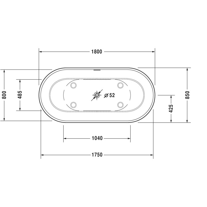 Wanna wolnostojąca Duravit LUV, 180x85cm, biała