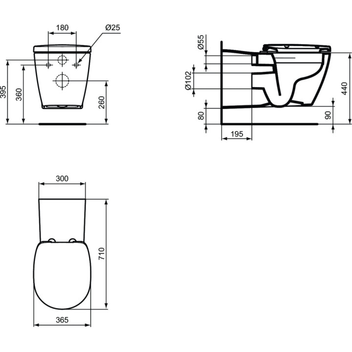 Ideal Standard Connect Freedom Miska wisząca WC Rimless przystosowana dla osób niepełnosprawnych