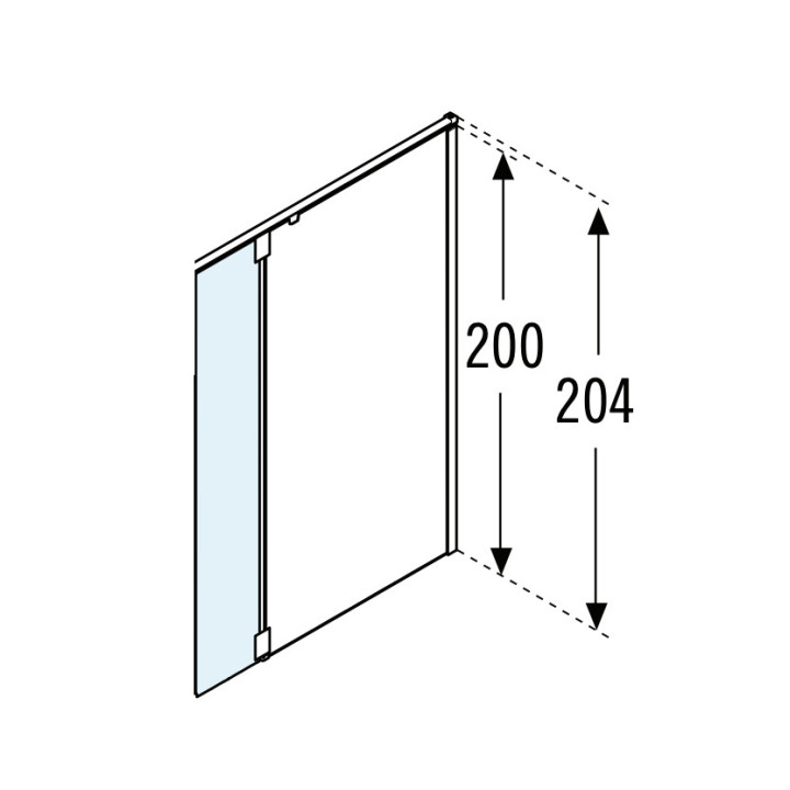 Ścianka wolnostojąca walk-in z ruchomym skrzydłem Novellini Kali H+HA, 80 + 37cm, uniwersalna, szkło przejrzyste, profil srebrny
