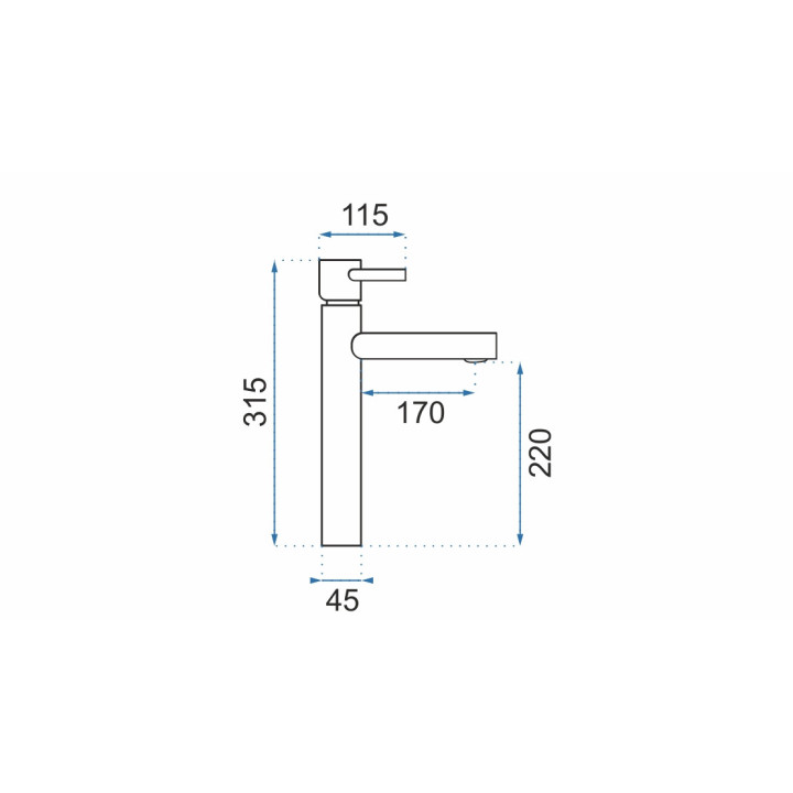Bateria umywalkowa Rea Tess, stojąca, wysokość 315mm, jednouchwytowa, jasny złoty