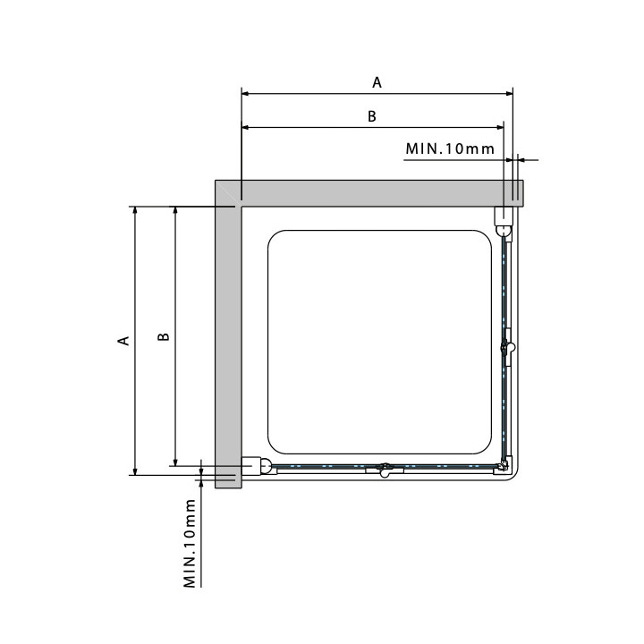 Kabina prysznicowa narożna Novellini Young 2.0 2GS, 2 skrzydła składane, 80x80cm, szkło przejrzyste, profil chrom