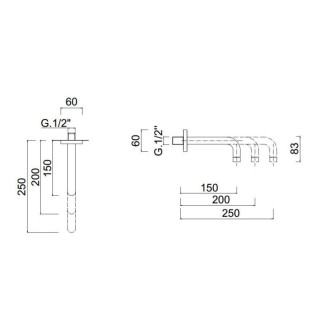 Wylewka ścienna Giulini G. 15cm, chrom