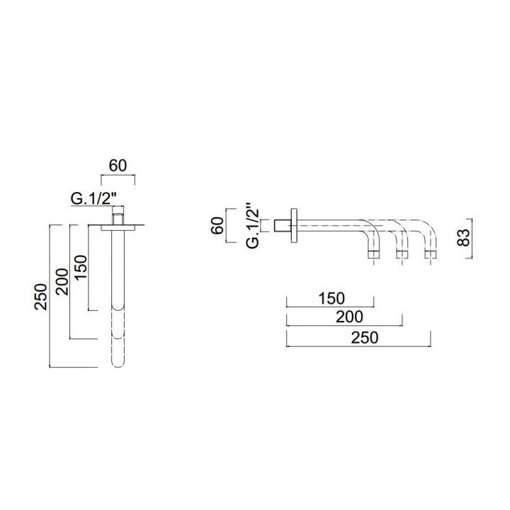 Wylewka ścienna Giulini G. 15cm, chrom
