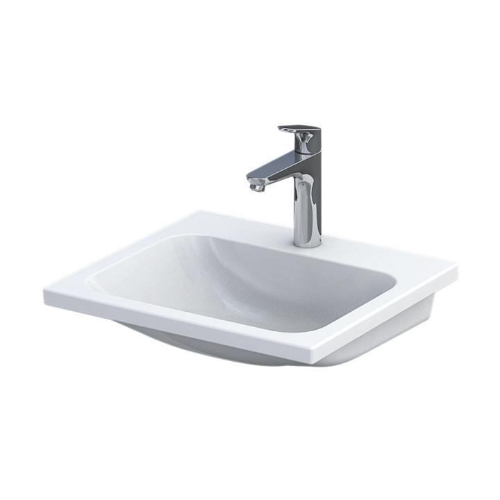 Umywalka nablatowa Oristo UNI Premium, 60x40cm, bez przelewu, ceramiczna, biała