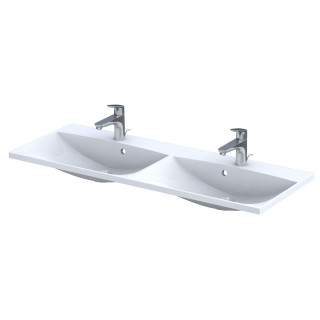 Umywalka meblowa Oristo UNI Amelia, 120x46cm, z przelewem, konglomeratowa, biała