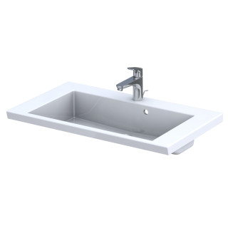 Umywalka meblowa Oristo Alpina, 120x45cm, z przelewem, konglomeratowa, biała