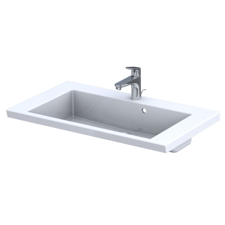 Umywalka meblowa Oristo Alpina, 120x45cm, z przelewem, konglomeratowa, biała