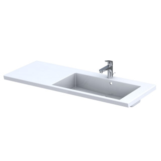 Umywalka meblowa Oristo Brylant, lewa, 125x50cm, z przelewem, konglomeratowa, biała