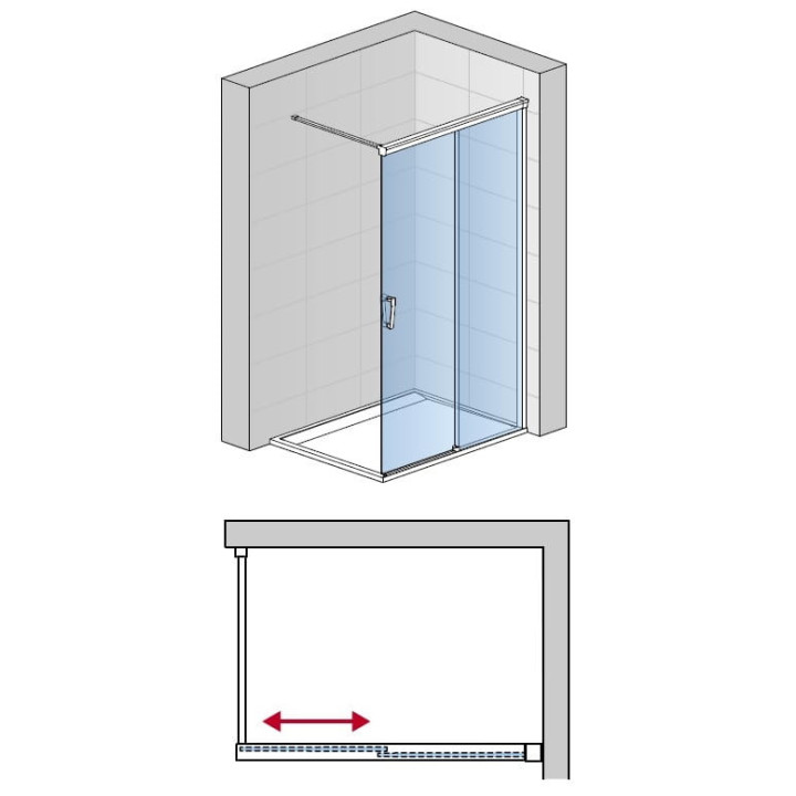 Ścianka SanSwiss Walk-in Fun wolno stojąca 120cm