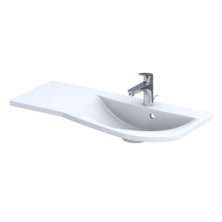 Umywalka meblowa Oristo Opal, lewa, 90x45cm, z przelewem, konglomeratowa, biała