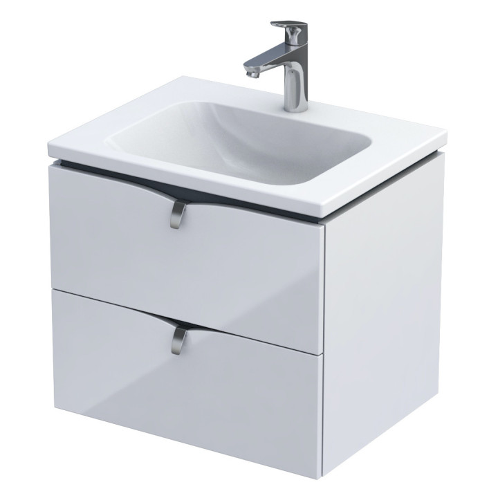Szafka podumywalkowa Oristo Siena, 50cm, jedna szuflada, biały połysk