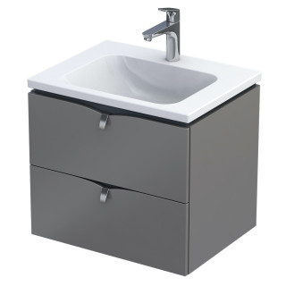 Szafka podumywalkowa Oristo Siena, 60cm, dwie szuflady, biały połysk