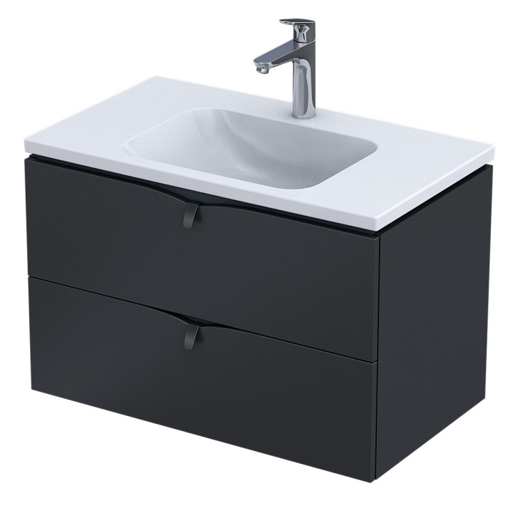 Szafka podumywalkowa Oristo Siena, 80cm, dwie szuflady, ciepły szary mat