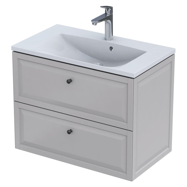 Szafka podumywalkowa Oristo Montebianco, 80cm, dwie szuflady, biały mat