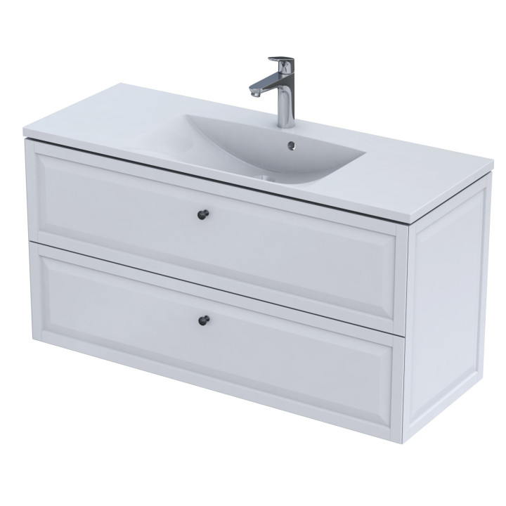 Szafka podumywalkowa Oristo Montebianco, 80cm, dwie szuflady, biały mat