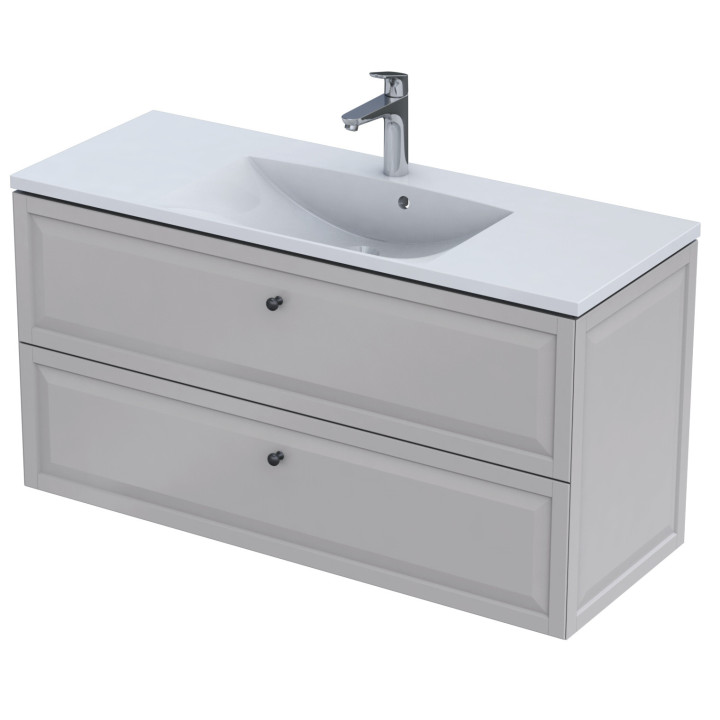 Szafka podumywalkowa Oristo Montebianco, 120cm, dwie szuflady, biały mat