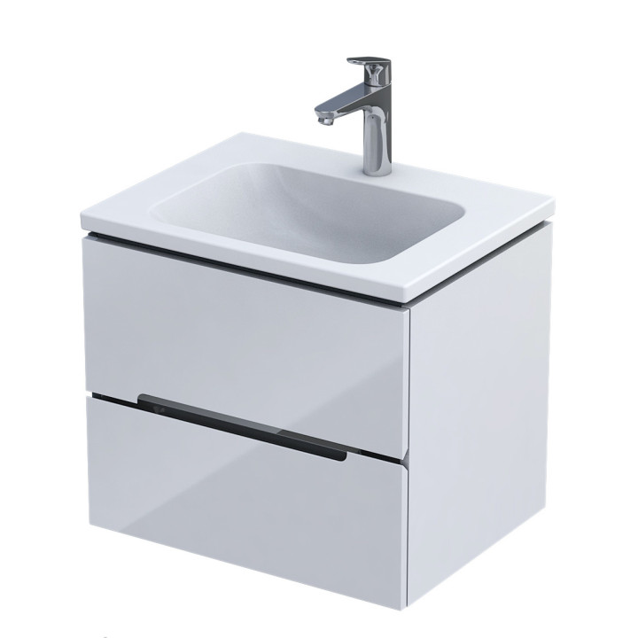 Szafka podumywalkowa Oristo Montebianco, 60cm, dwie szuflady, biały mat