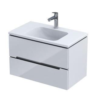 Szafka podumywalkowa Oristo Silver UNI, 60cm, dwie szuflady, biały połysk