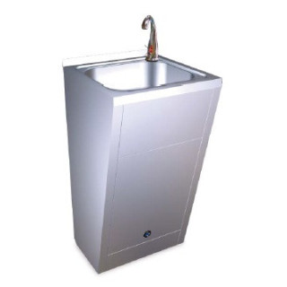 Umywalka stojąca ze stali nierdzewnej z elektroniczną wylewką, Nofer Wash - satyna