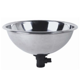 Umywalka do wpuszczenia w blat z przelewem, ze stali nierdzewnej, Nofer Wash, 30,5cm - chrom