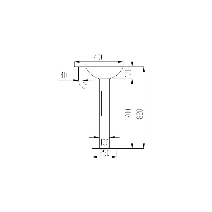 Umywalka stojąca, ze stali nierdzewnej, Nofer Wash - chrom